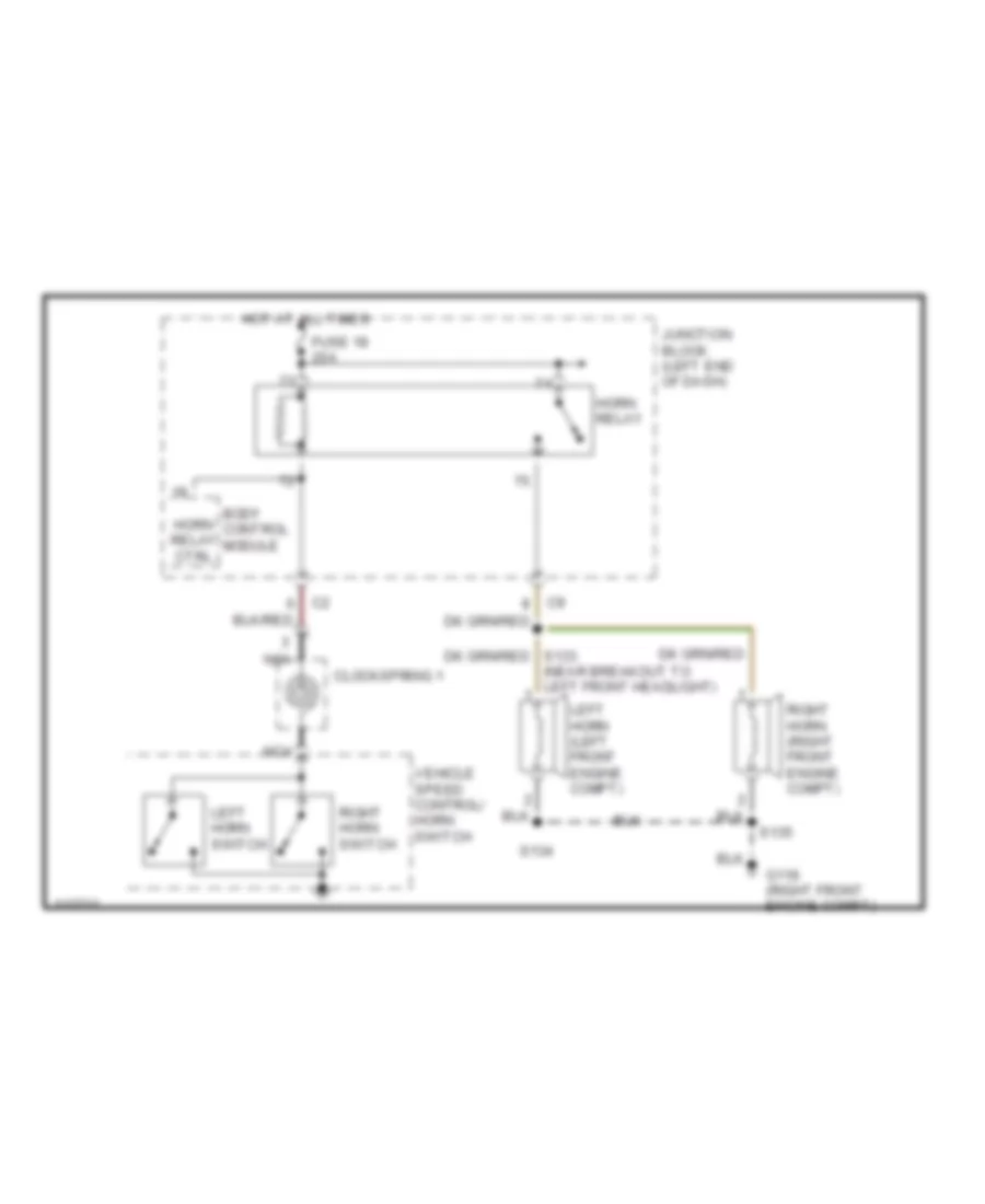 Horn Wiring Diagram for Chrysler 300M 2000