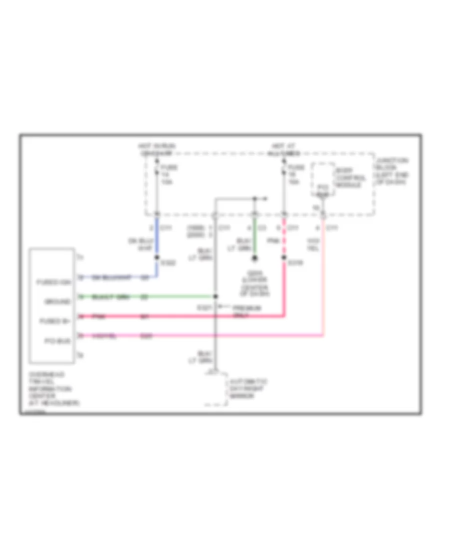 Overhead Console Wiring Diagram for Chrysler 300M 2000