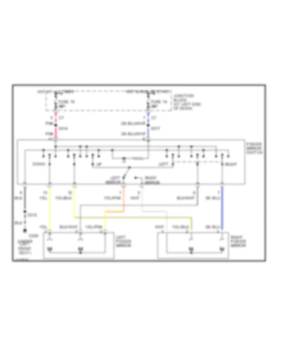 Power Mirror Wiring Diagram for Chrysler 300M 2000