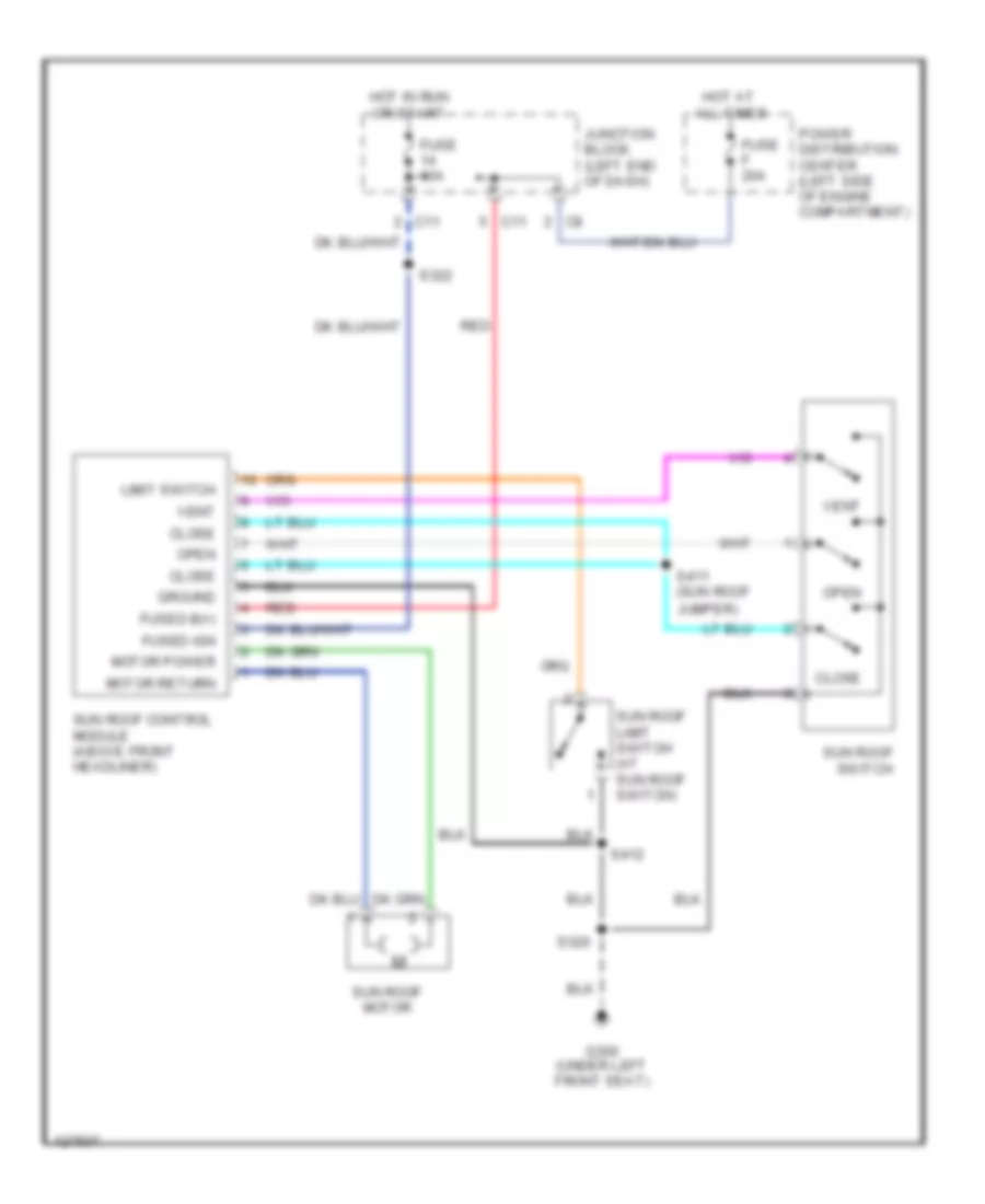 Power Top Sunroof Wiring Diagrams for Chrysler 300M 2000