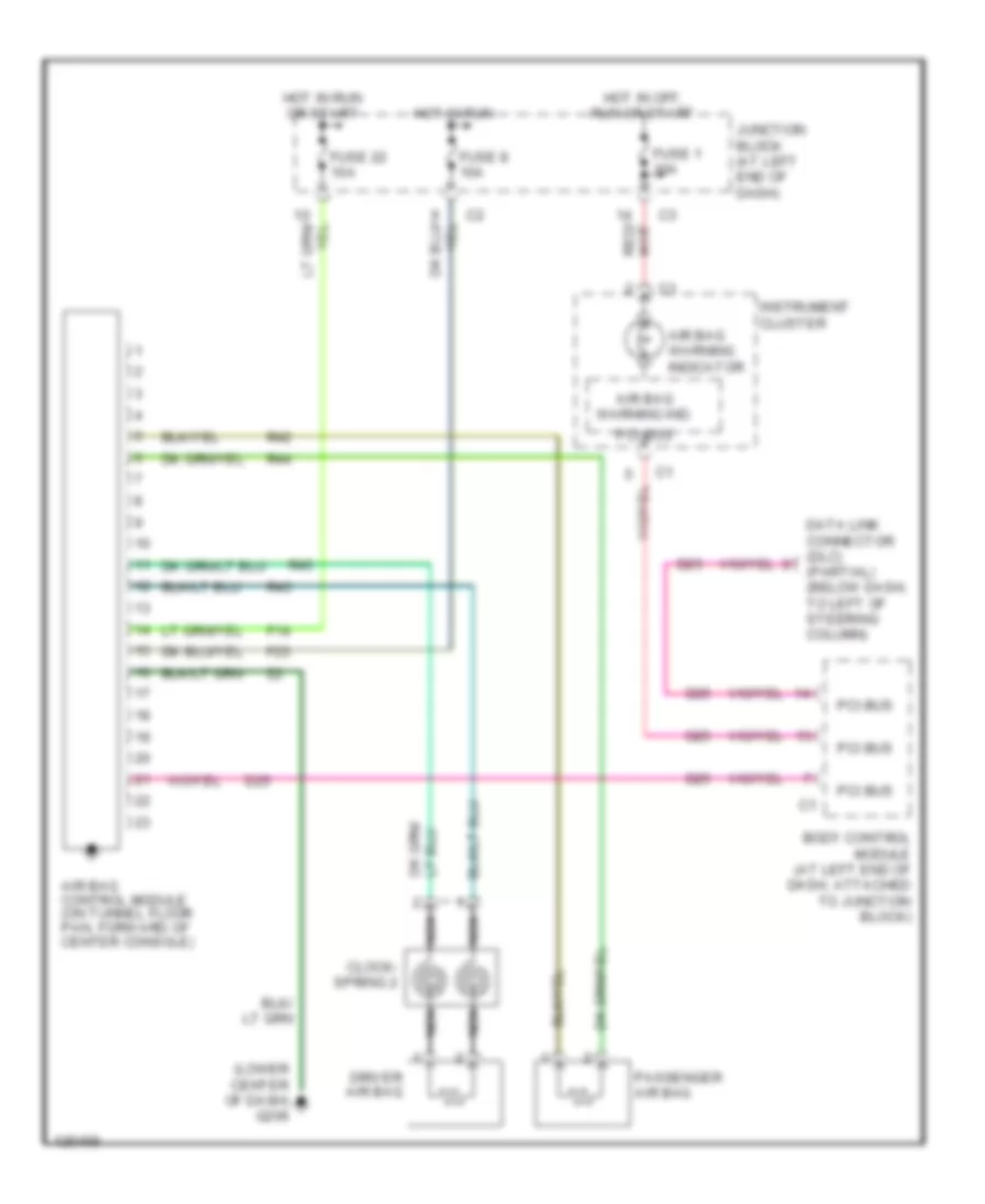 Supplemental Restraint Wiring Diagram for Chrysler 300M 2000