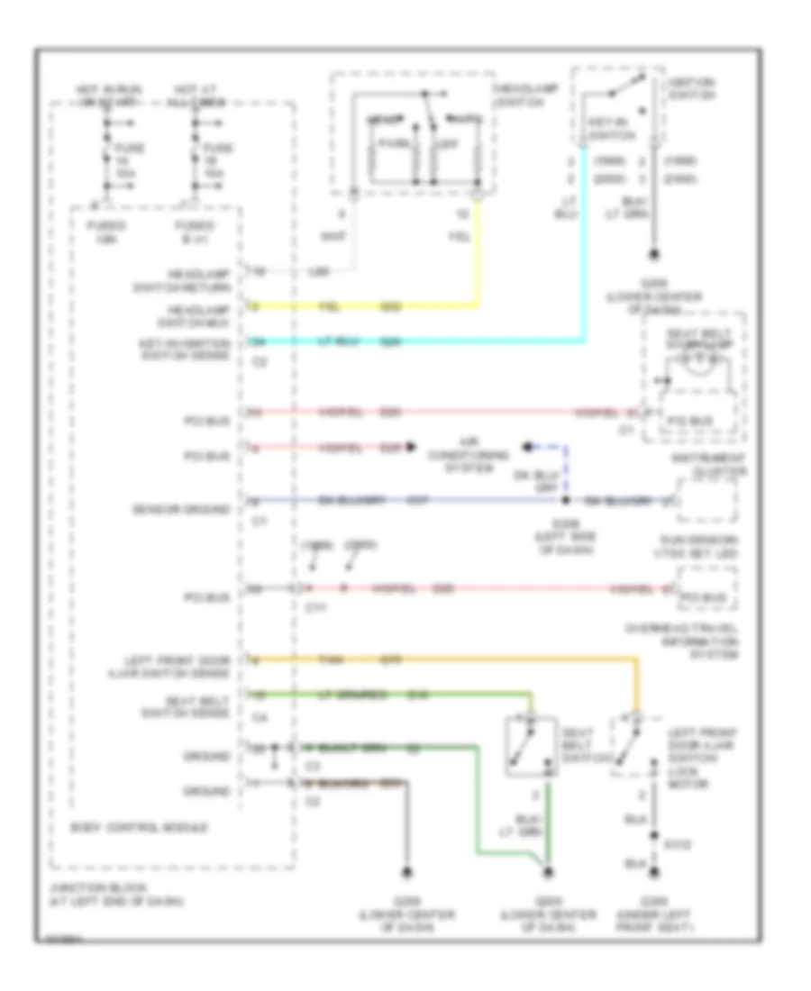 Warning System Wiring Diagrams for Chrysler 300M 2000