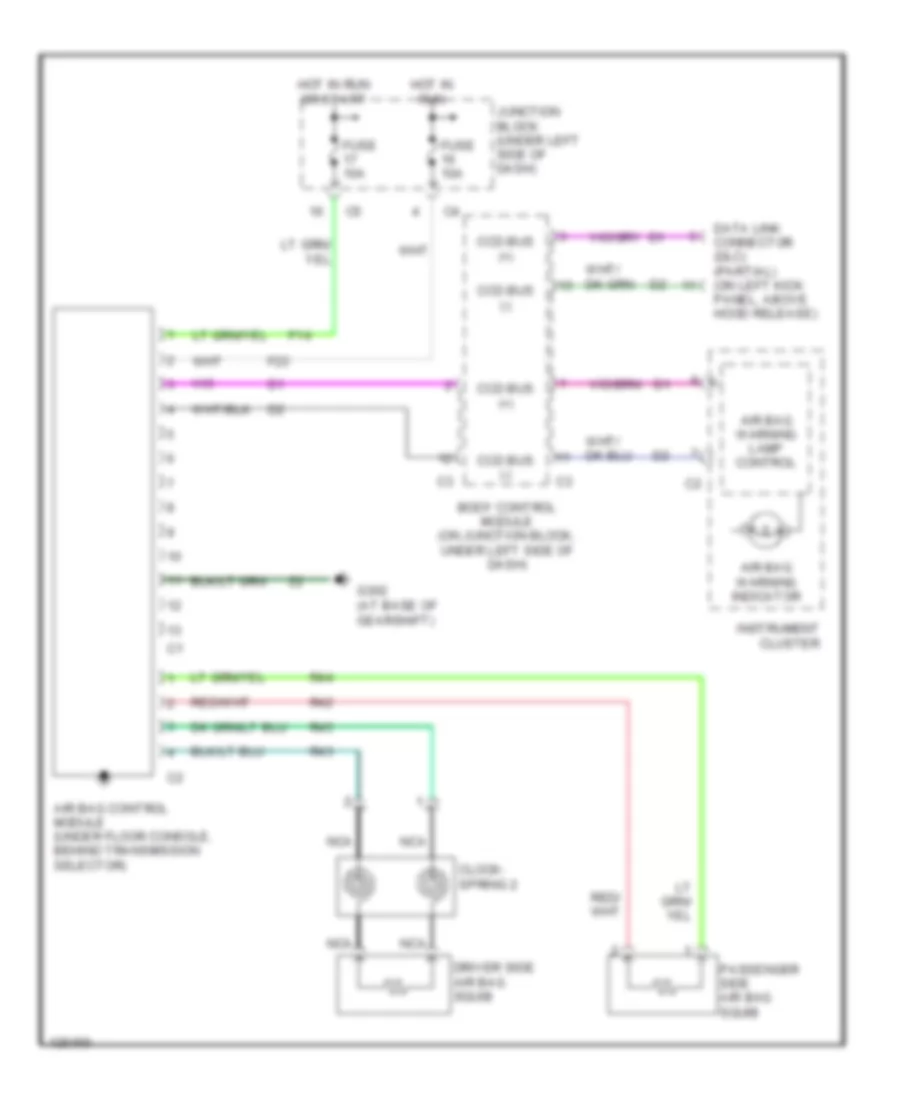 Supplemental Restraint Wiring Diagram for Chrysler Cirrus LX 2000