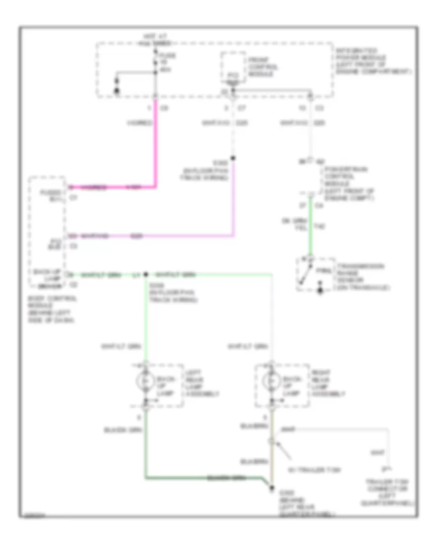 Back up Lamps Wiring Diagram for Chrysler Town  Country Limited 2006