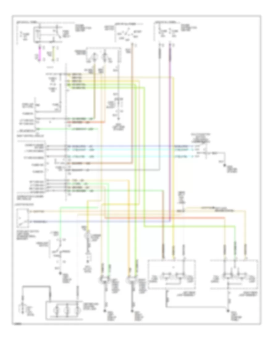 Exterior Lamps Wiring Diagram without Trailer Tow for Chrysler Grand Voyager 2000