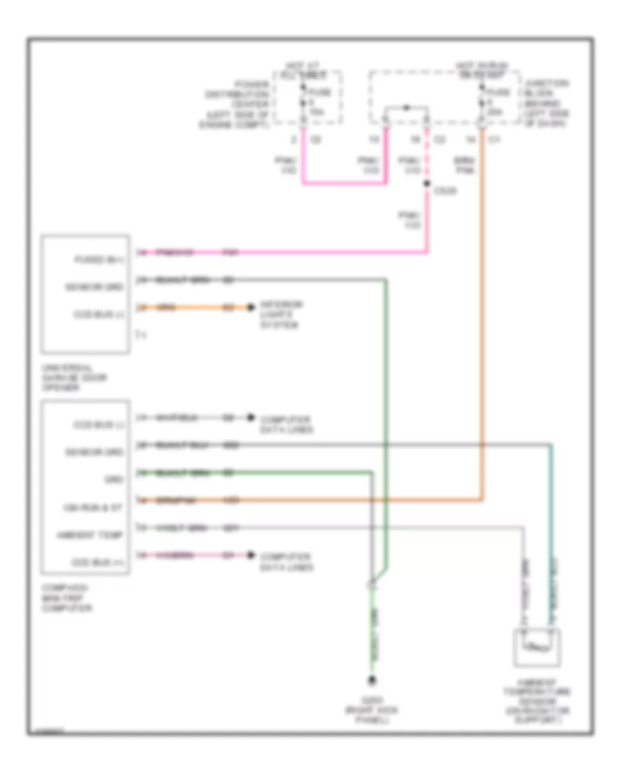 Overhead Console Wiring Diagram for Chrysler Grand Voyager 2000