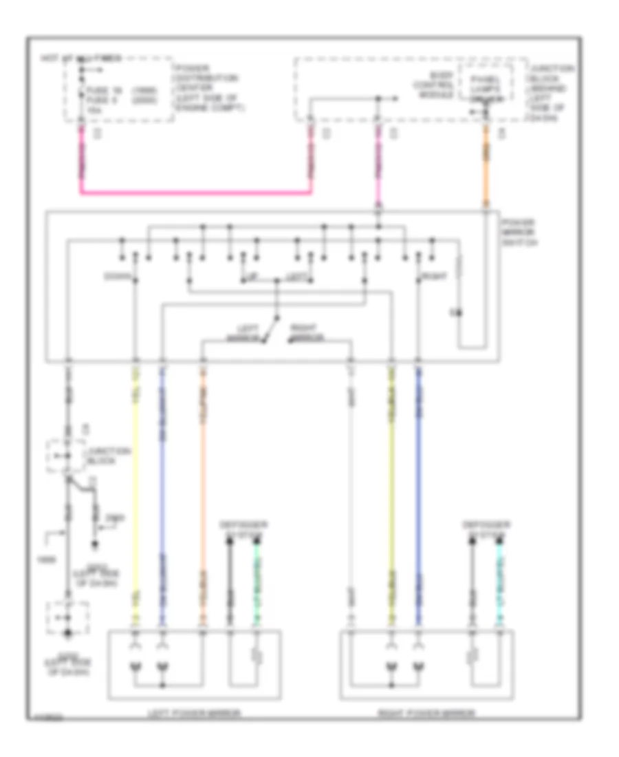 Power Mirror Wiring Diagram for Chrysler Grand Voyager 2000