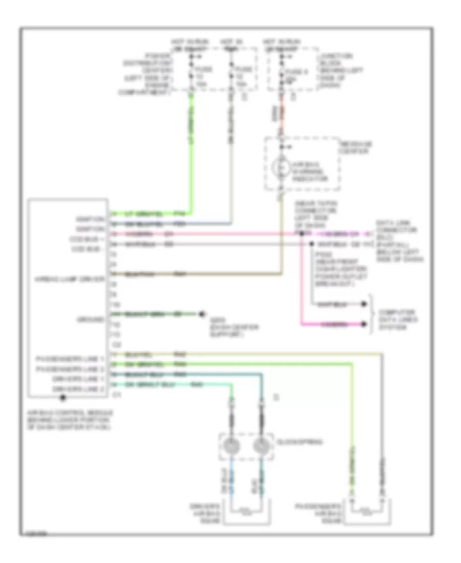 Supplemental Restraint Wiring Diagram for Chrysler Grand Voyager 2000