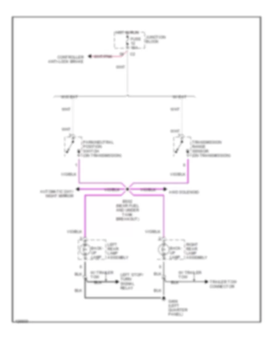 Back up Lamps Wiring Diagram for Chrysler Grand Voyager SE 2000