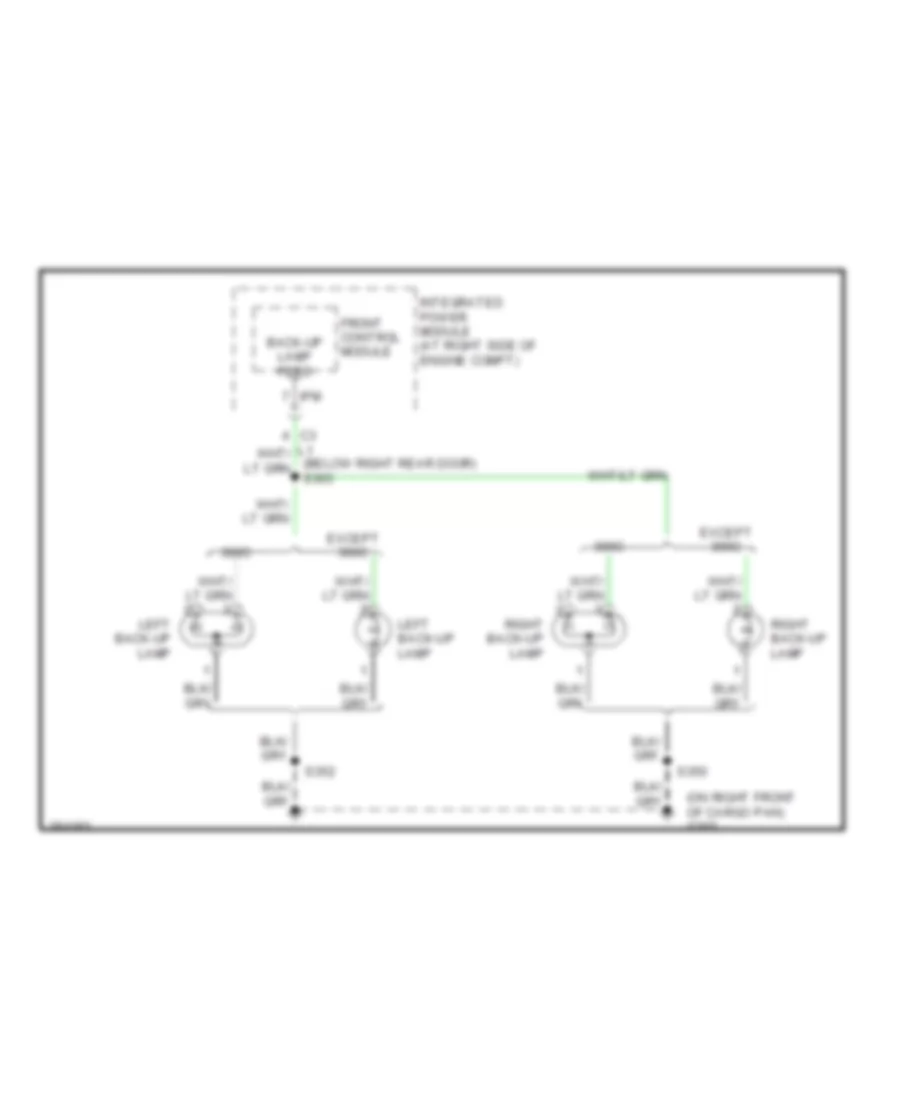 Back up Lamps Wiring Diagram for Chrysler 300 C 2007