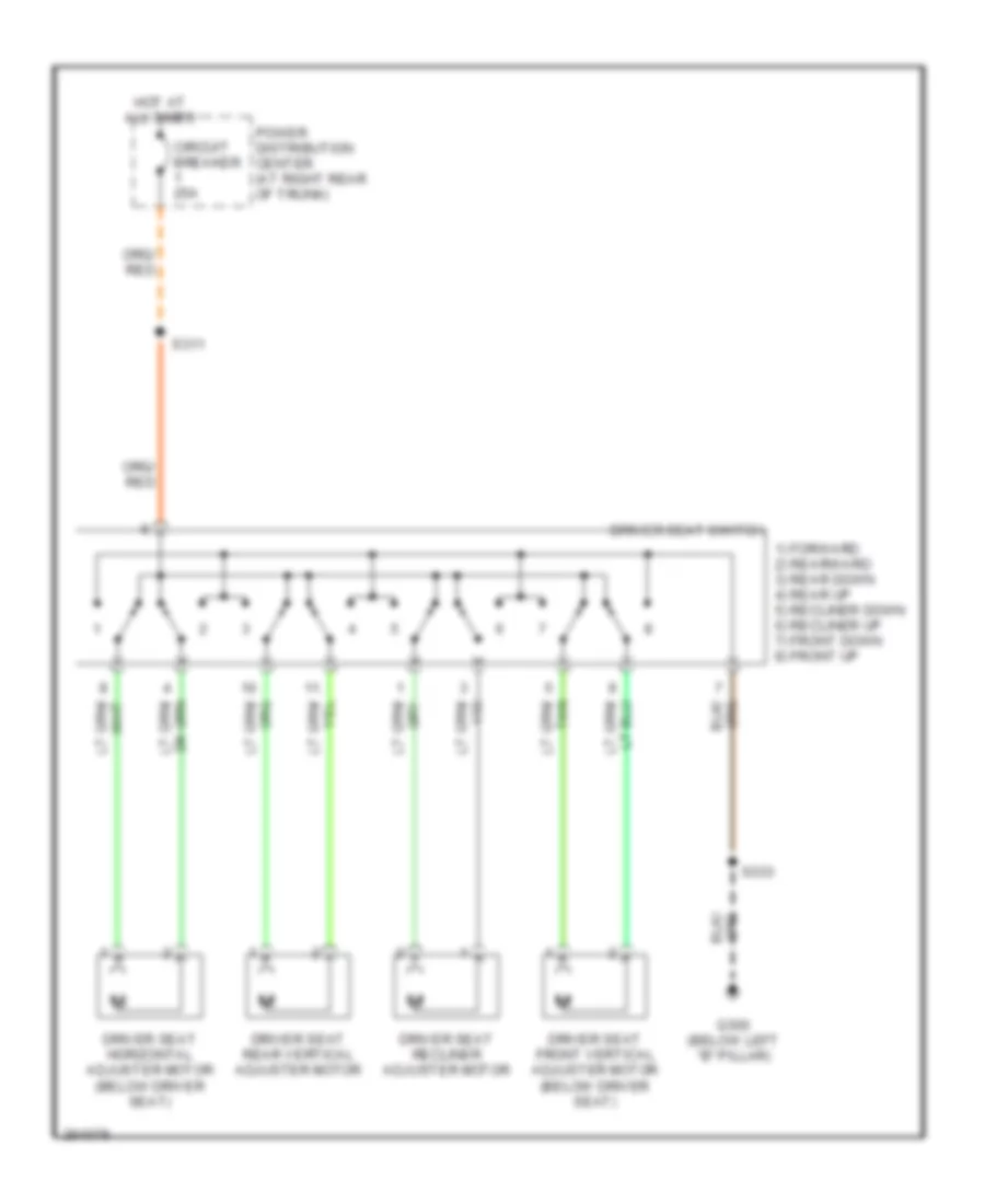Driver Power Seat Wiring Diagram for Chrysler 300 Limited 2007