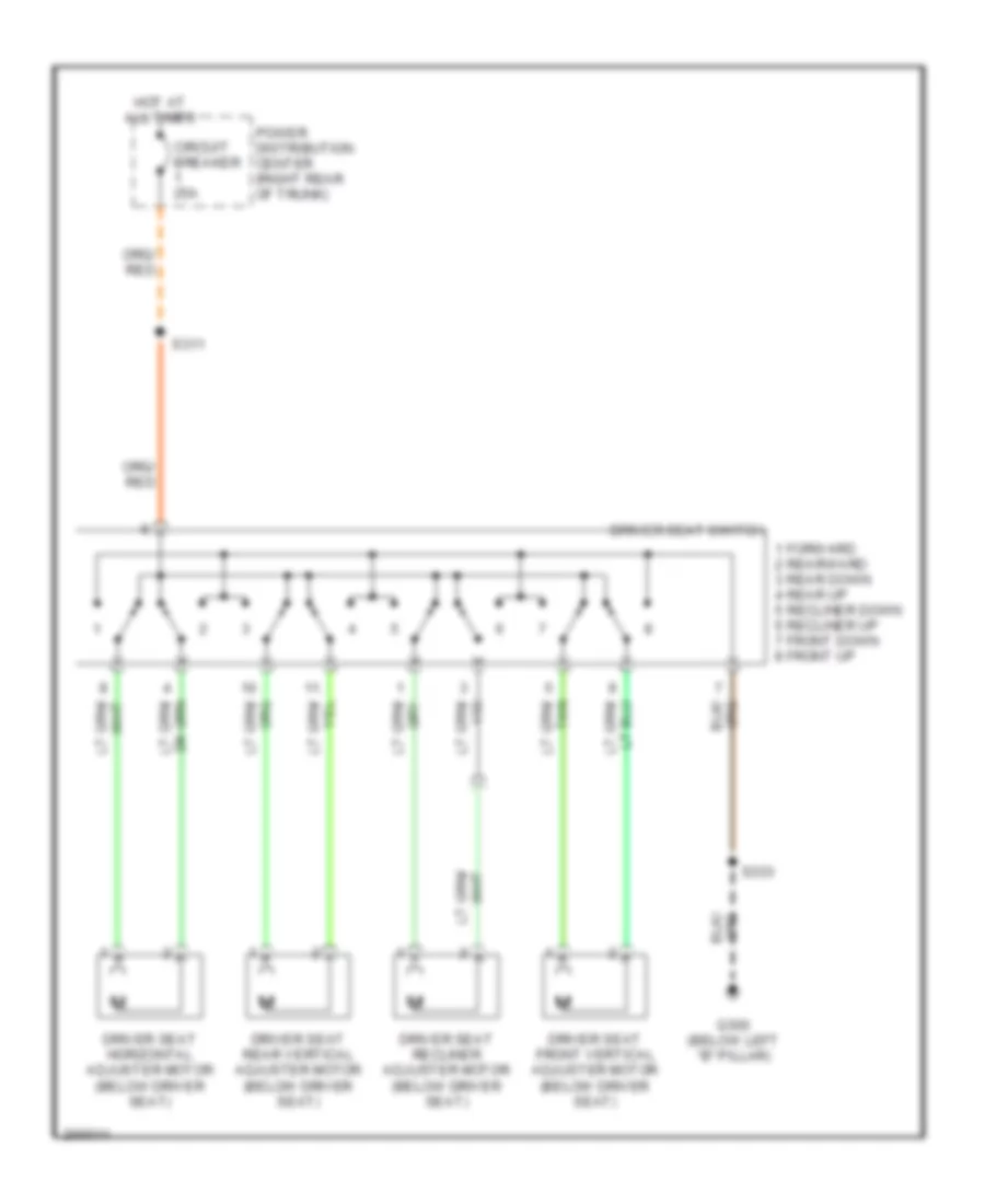 Driver Power Seat Wiring Diagram for Chrysler 300 Limited 2005