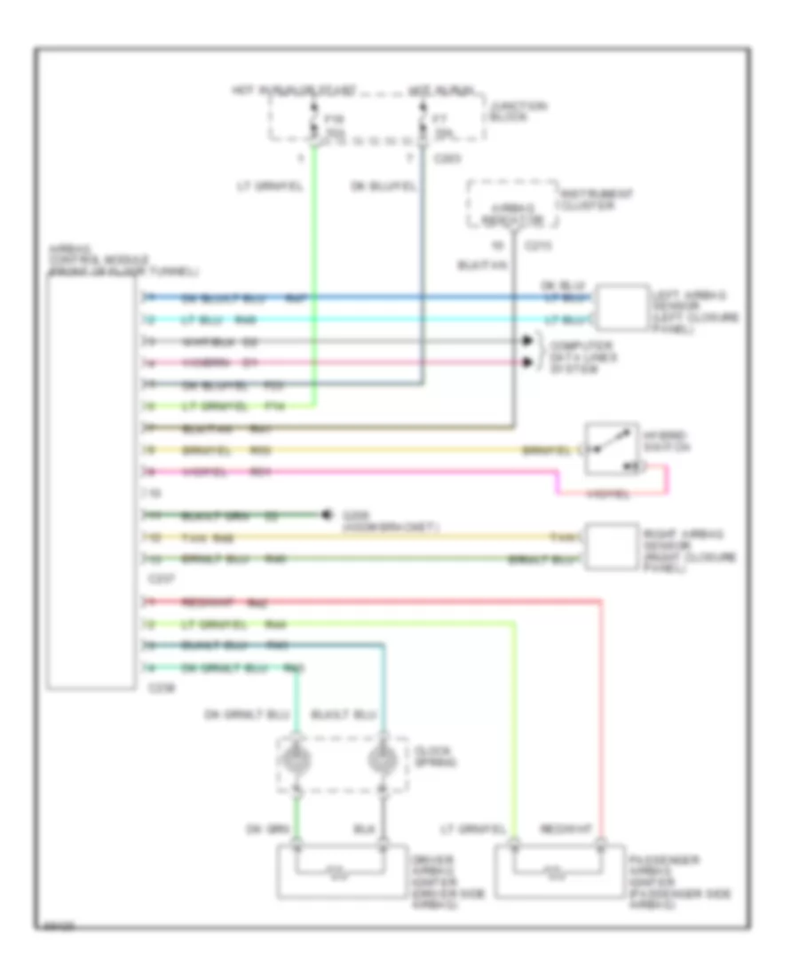 Supplemental Restraint Wiring Diagram for Chrysler LHS 1995