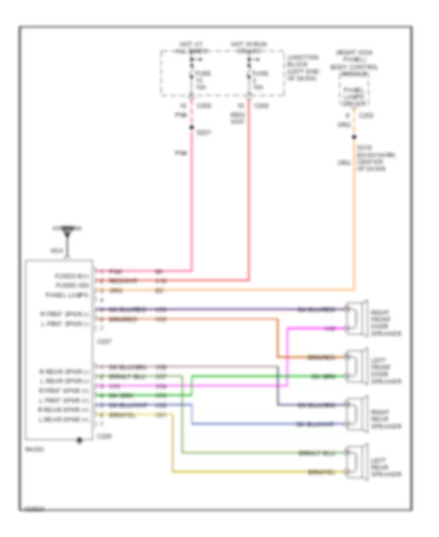 Radio Wiring Diagrams Base Radio for Chrysler New Yorker 1995