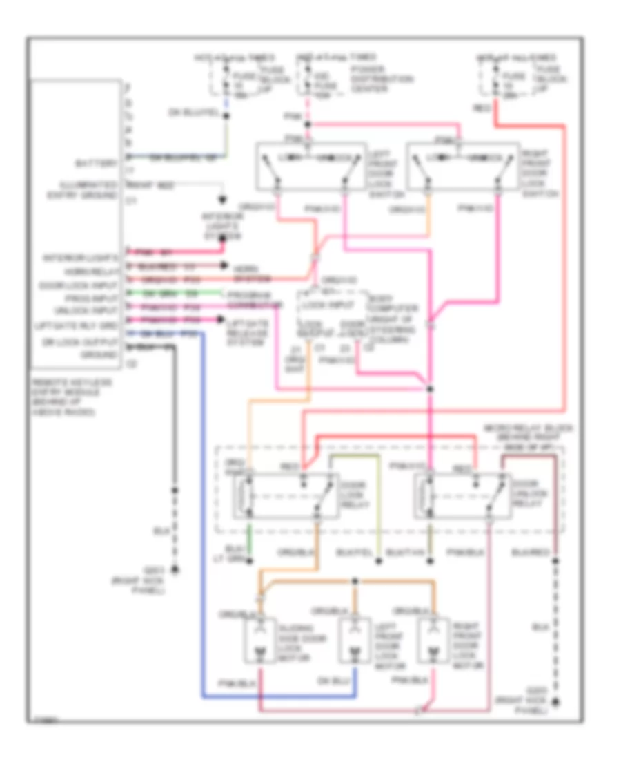 Keyless Entry Wiring Diagram for Chrysler Town  Country 1995