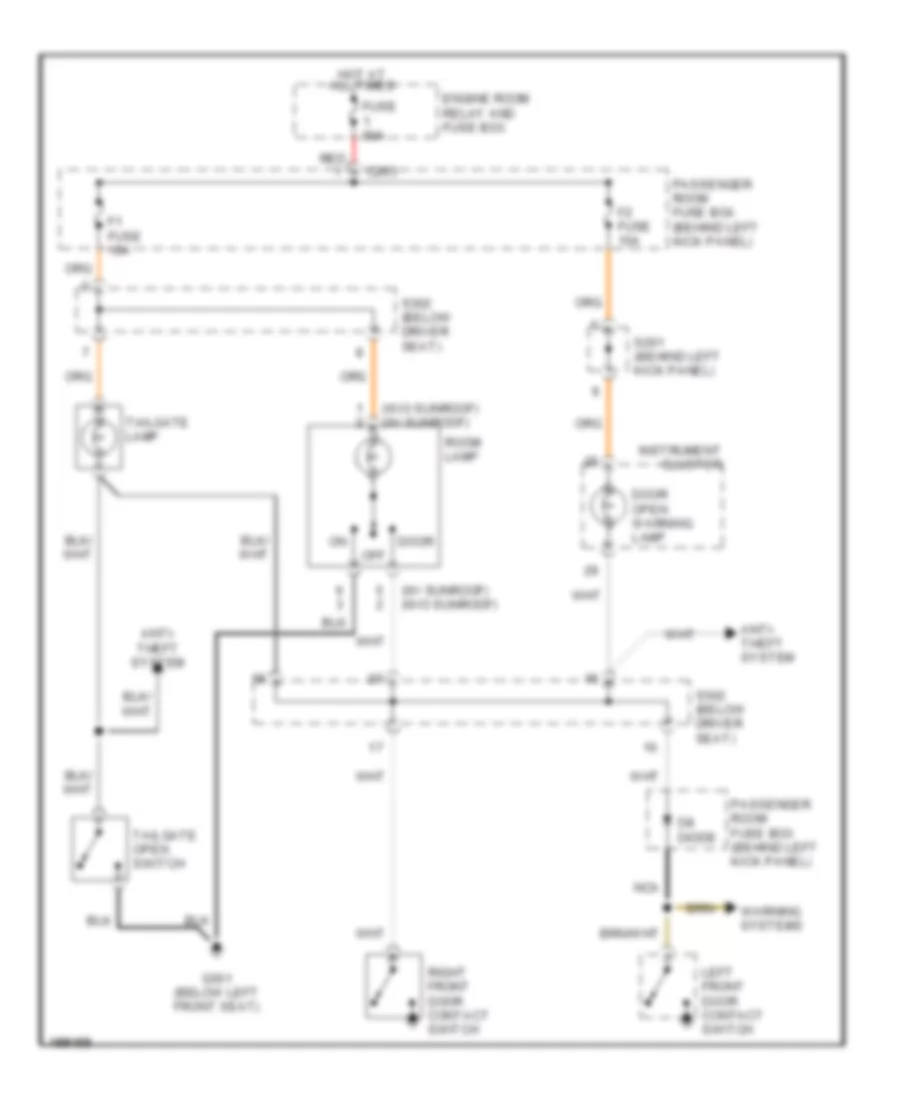 Courtesy Lamps Wiring Diagram Hatchback for Daewoo Lanos S 1999