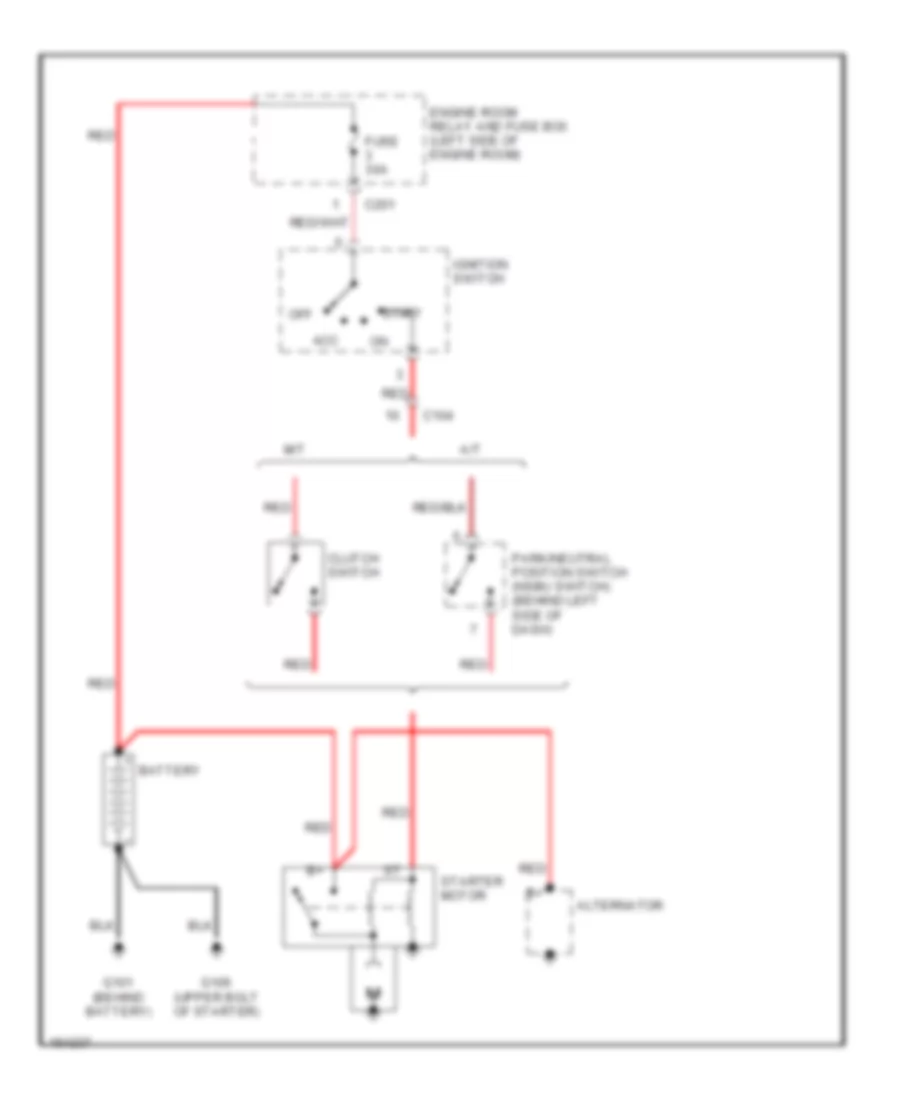 Starting Wiring Diagram for Daewoo Lanos SE 1999