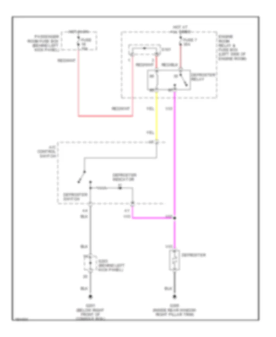 Defogger Wiring Diagram for Daewoo Lanos SX 1999