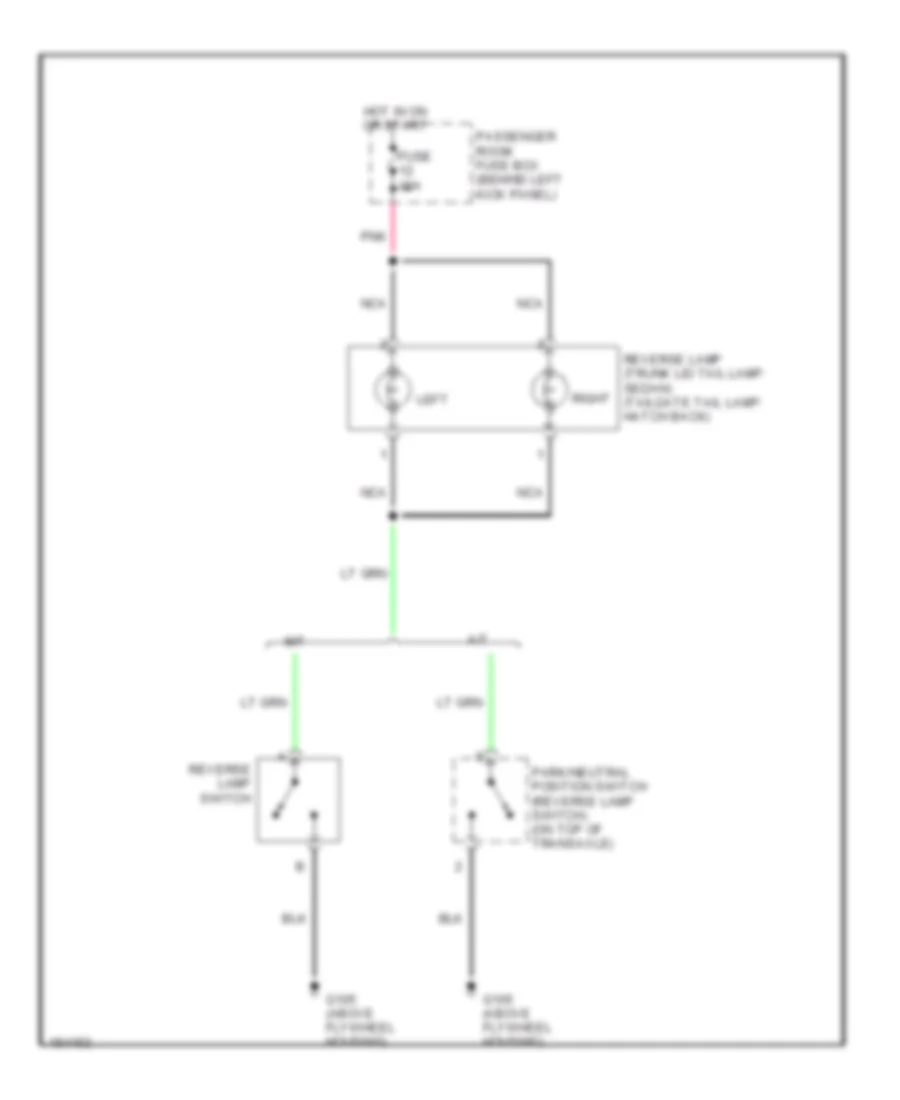 Back up Lamps Wiring Diagram for Daewoo Lanos SX 1999