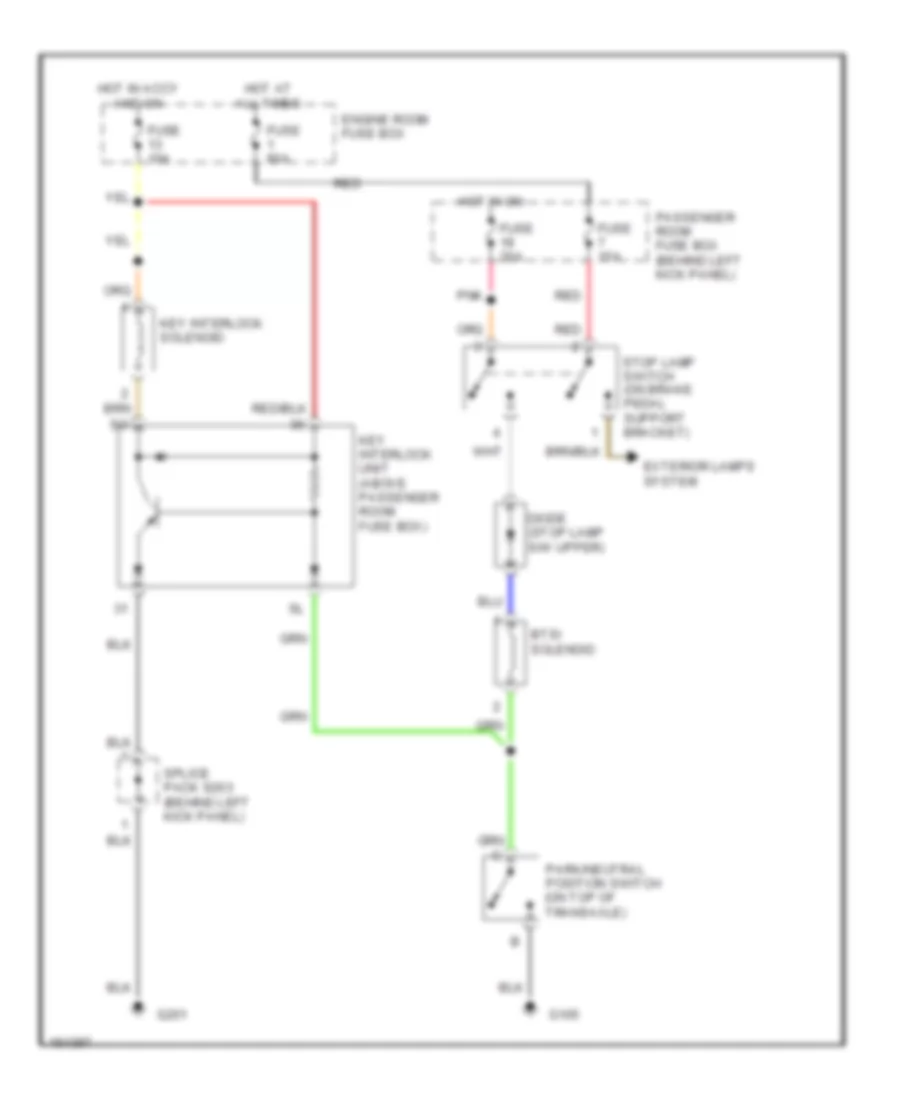 Shift Interlock Wiring Diagram for Daewoo Lanos SX 1999