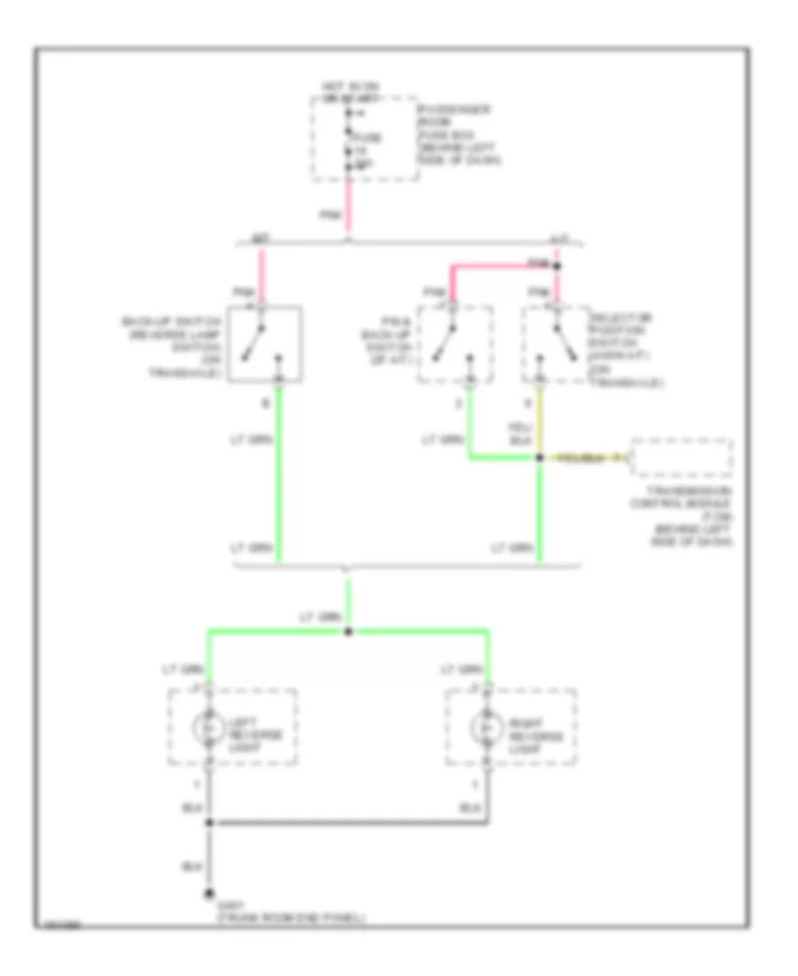 Back up Lamps Wiring Diagram for Daewoo Leganza CDX 1999