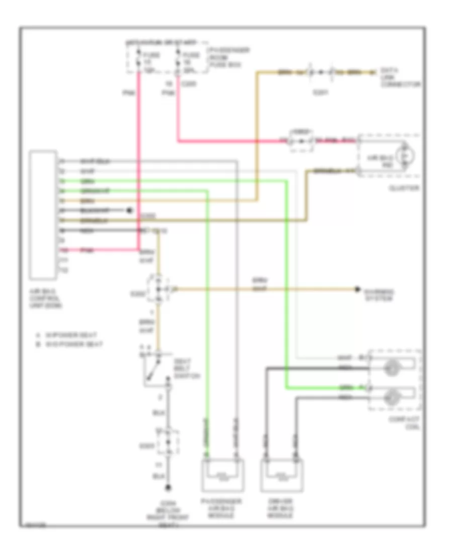 Supplemental Restraint Wiring Diagram for Daewoo Leganza CDX 1999