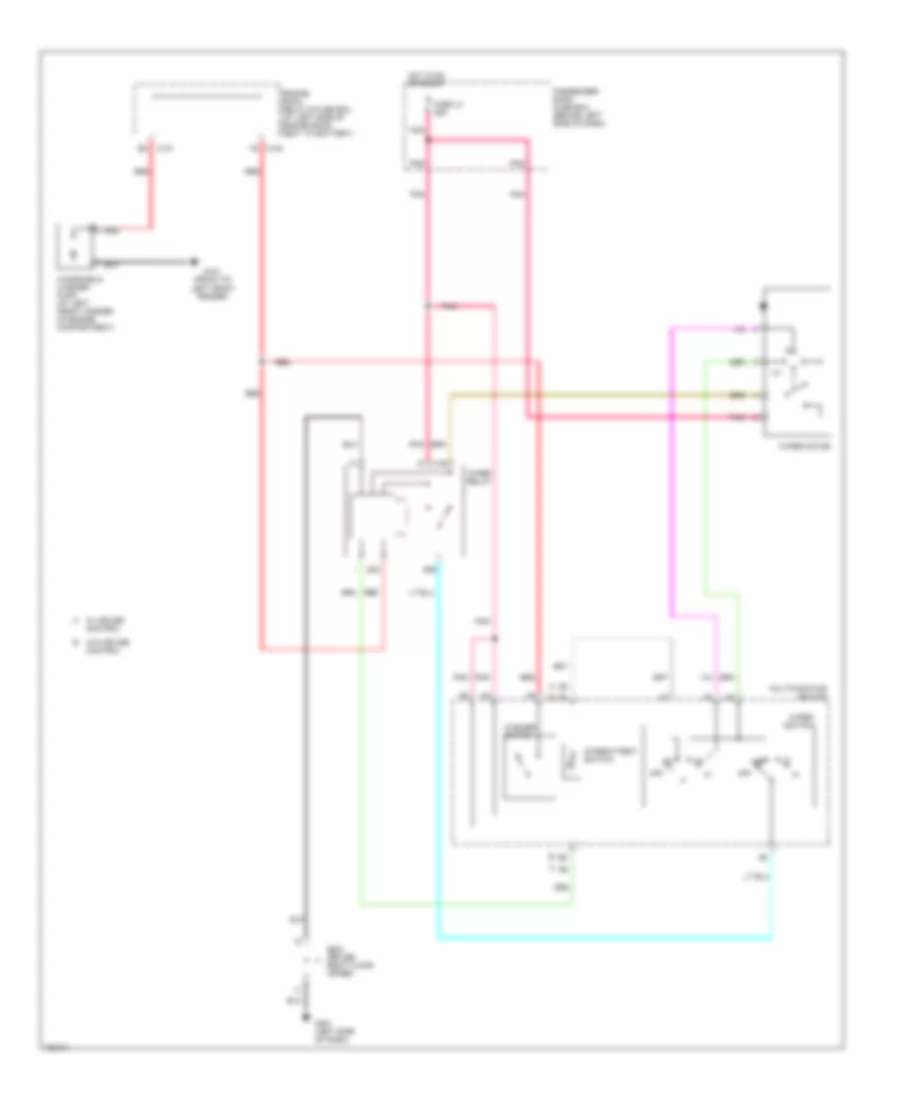 Электросхема стеклоочистителя, дворников и омывателя для Daewoo Leganza SE 1999