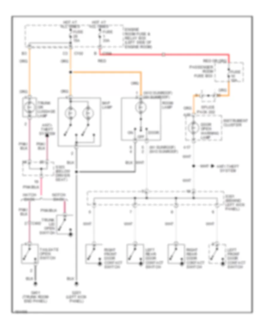 Courtesy Lamps Wiring Diagram Except Wagon for Daewoo Nubira CDX 1999