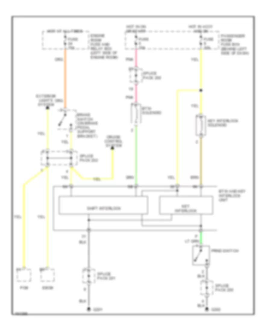 Shift Interlock Wiring Diagram for Daewoo Nubira CDX 1999