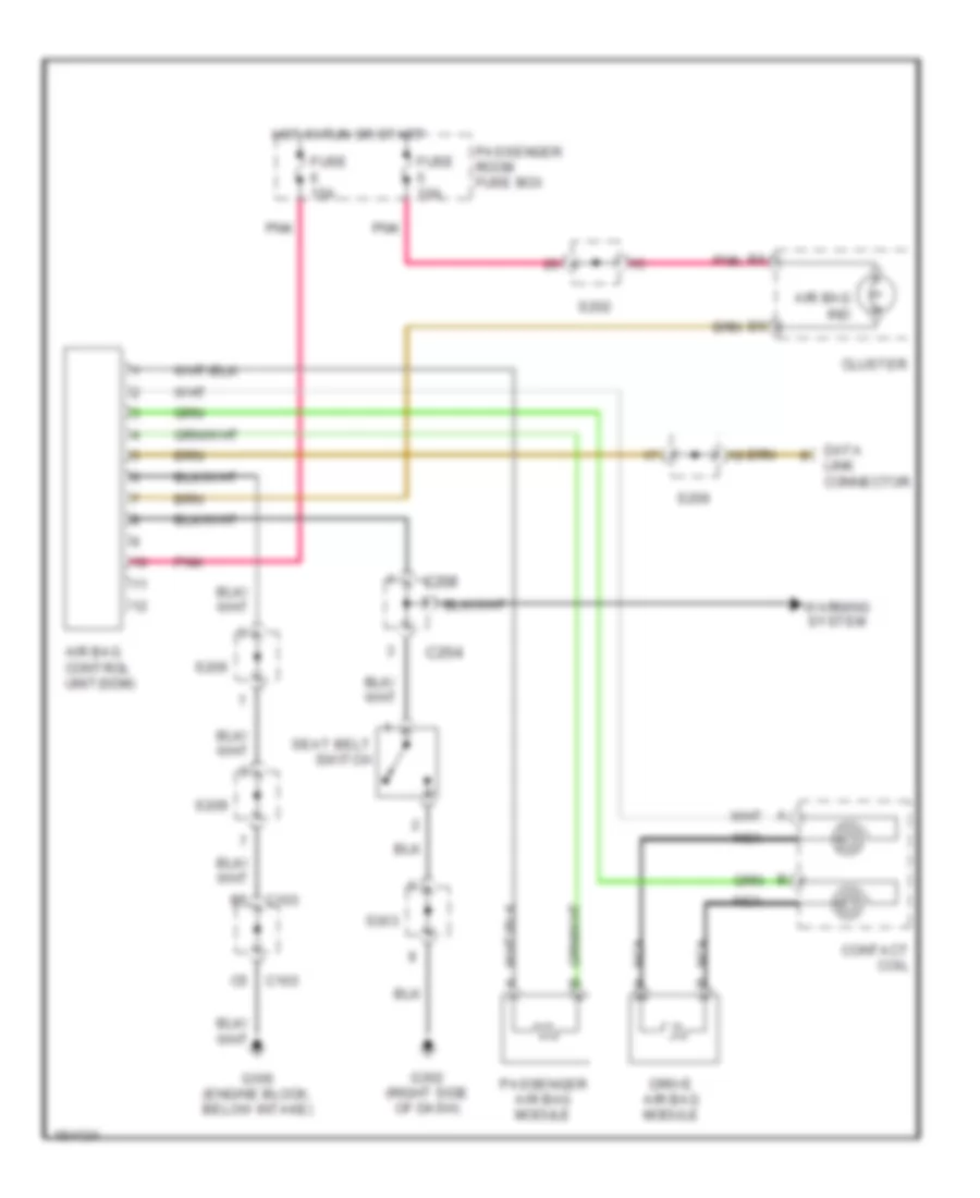 Supplemental Restraint Wiring Diagram for Daewoo Nubira CDX 1999