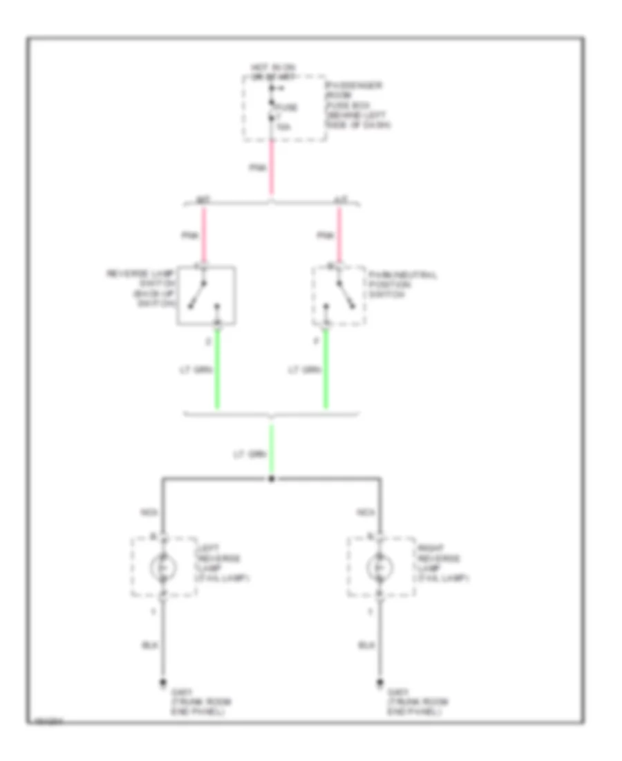 Back up Lamps Wiring Diagram for Daewoo Nubira SX 1999