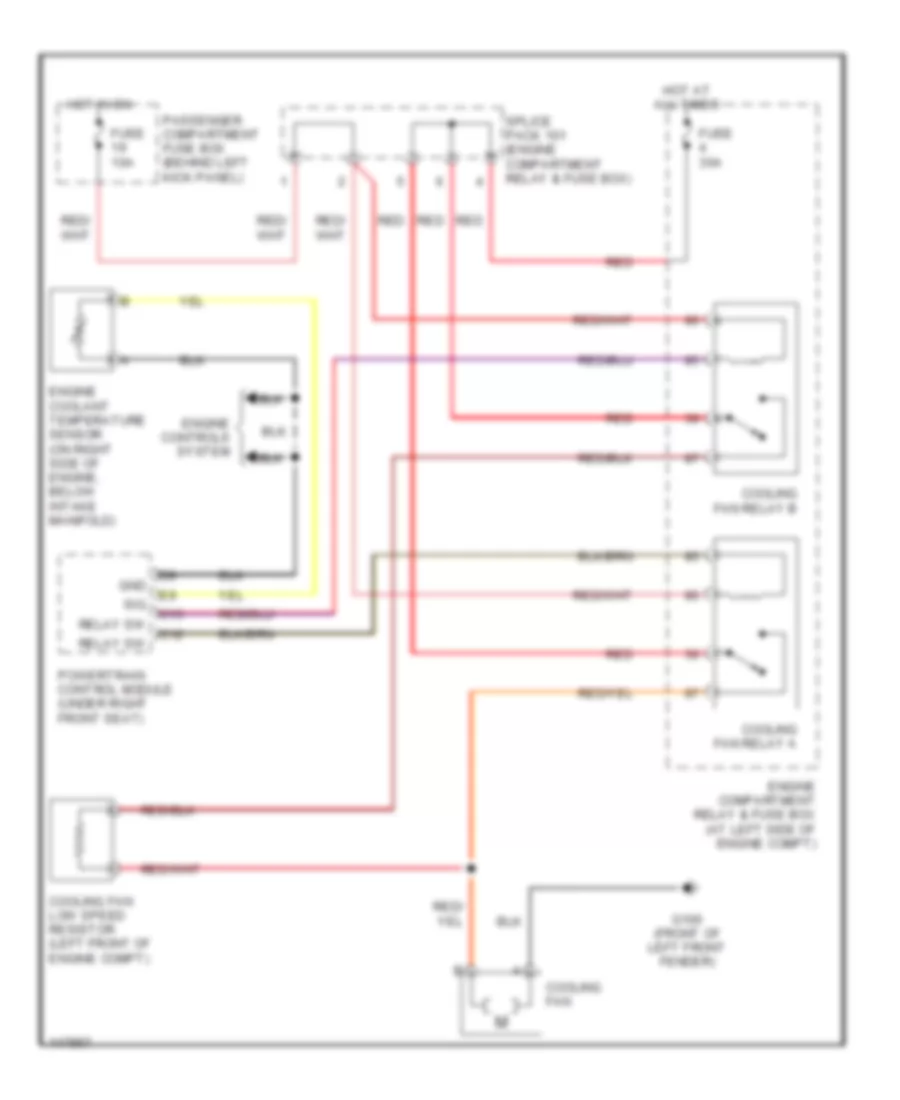 Cooling Fan Wiring Diagram, without AC for Daewoo Lanos S 2000