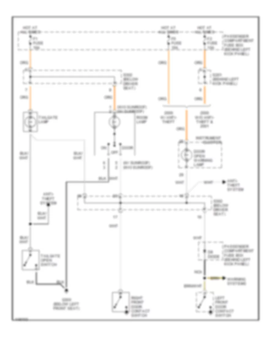 Courtesy Lamps Wiring Diagram Hatchback for Daewoo Lanos S 2000