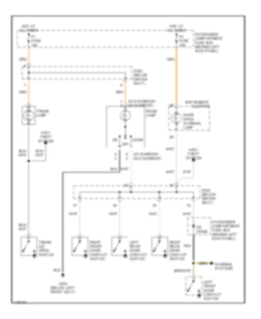 Courtesy Lamps Wiring Diagram, Notchback for Daewoo Lanos S 2000