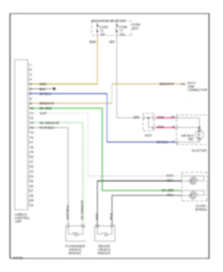 Supplemental Restraints Wiring Diagram for Daewoo Lanos S 2000