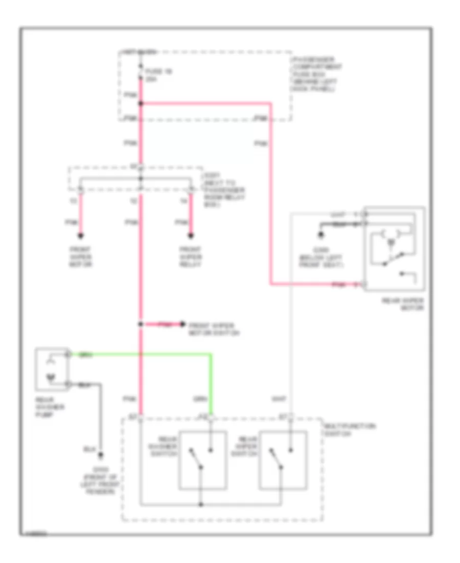 Rear WiperWasher Wiring Diagram for Daewoo Lanos S 2000