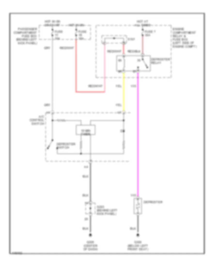 Defoggers Wiring Diagram for Daewoo Lanos SX 2000