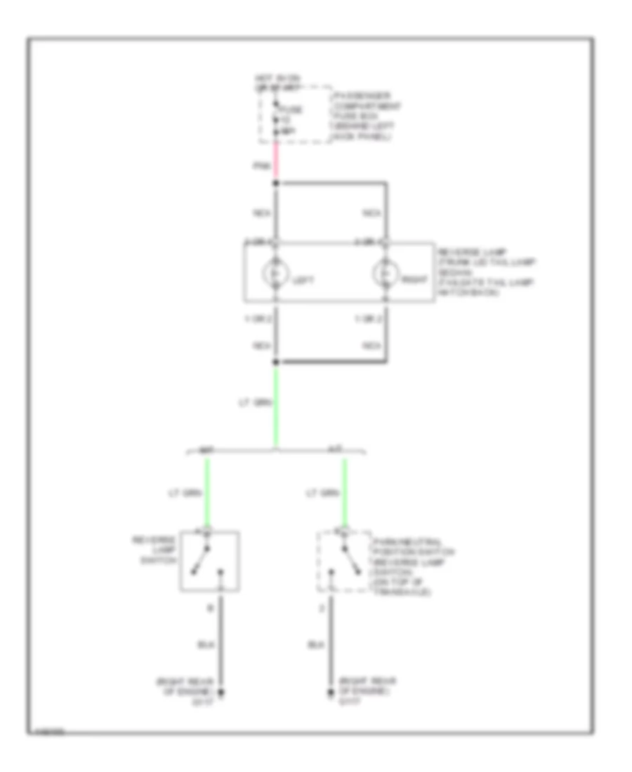 Back up Lamps Wiring Diagram for Daewoo Lanos SX 2000