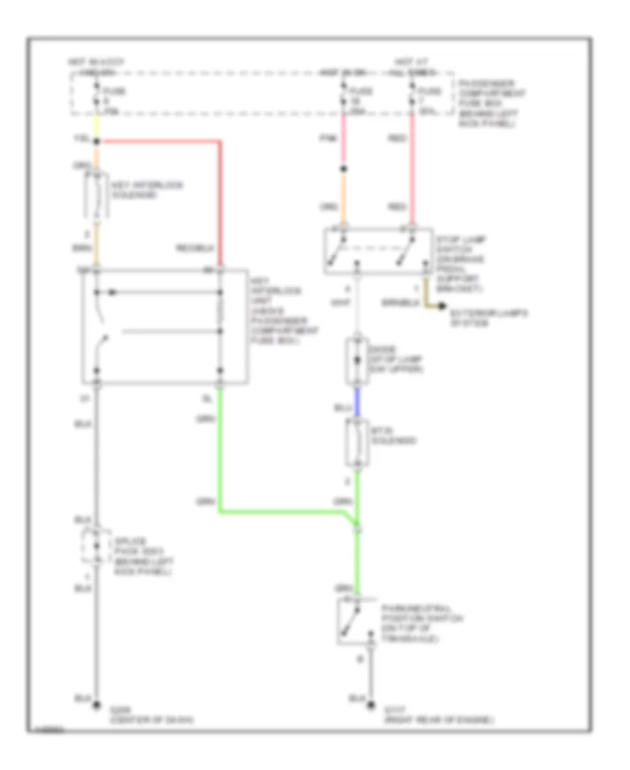 Shift Interlock Wiring Diagram for Daewoo Lanos SX 2000