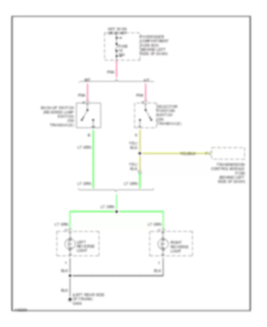 Back up Lamps Wiring Diagram for Daewoo Leganza SE 2000