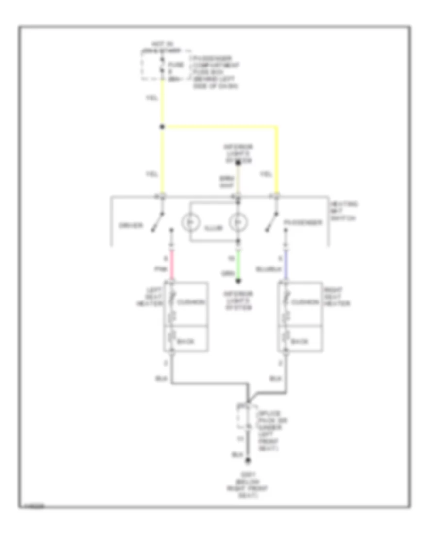 Heated Seats Wiring Diagram for Daewoo Leganza SE 2000