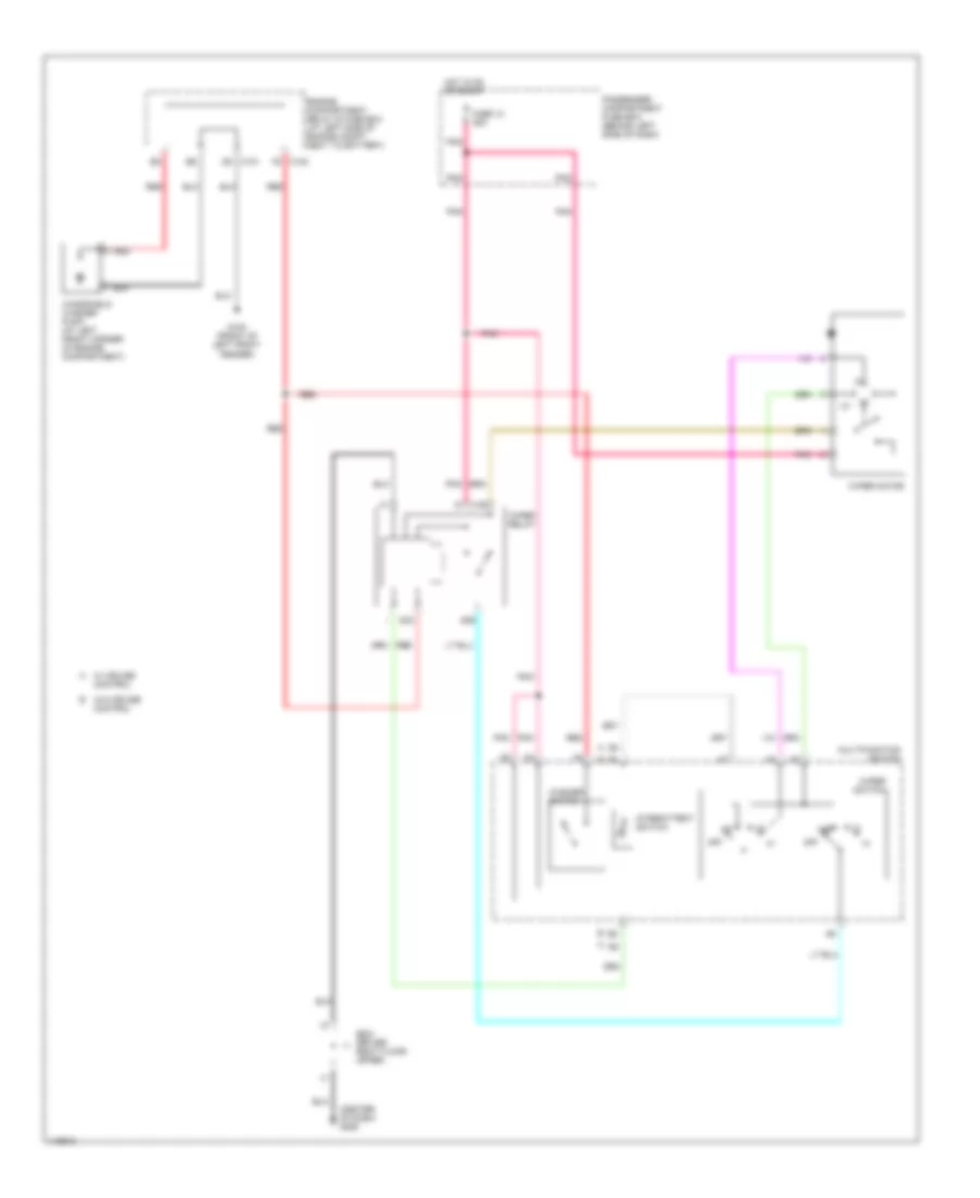 Электросхема стеклоочистителя, дворников и омывателя для Daewoo Leganza SX 2000