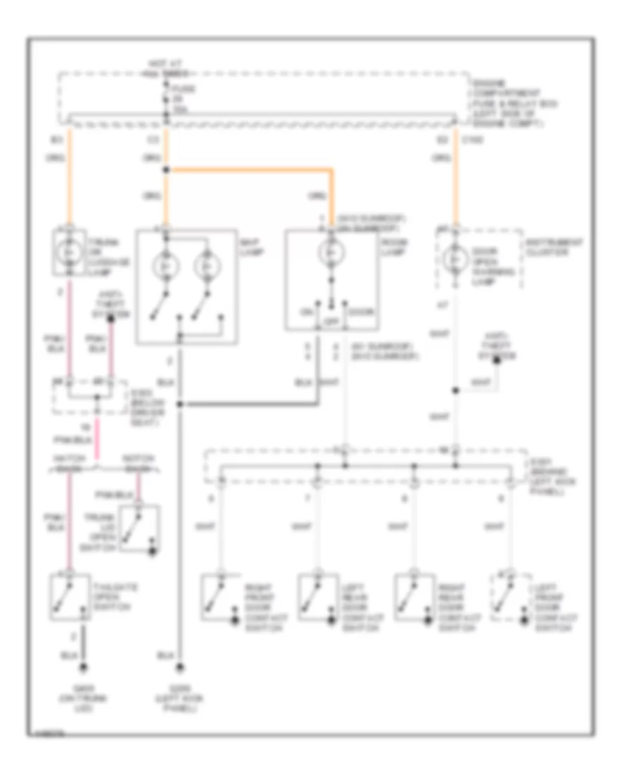 Courtesy Lamps Wiring Diagram Except Wagon for Daewoo Nubira CDX 2000