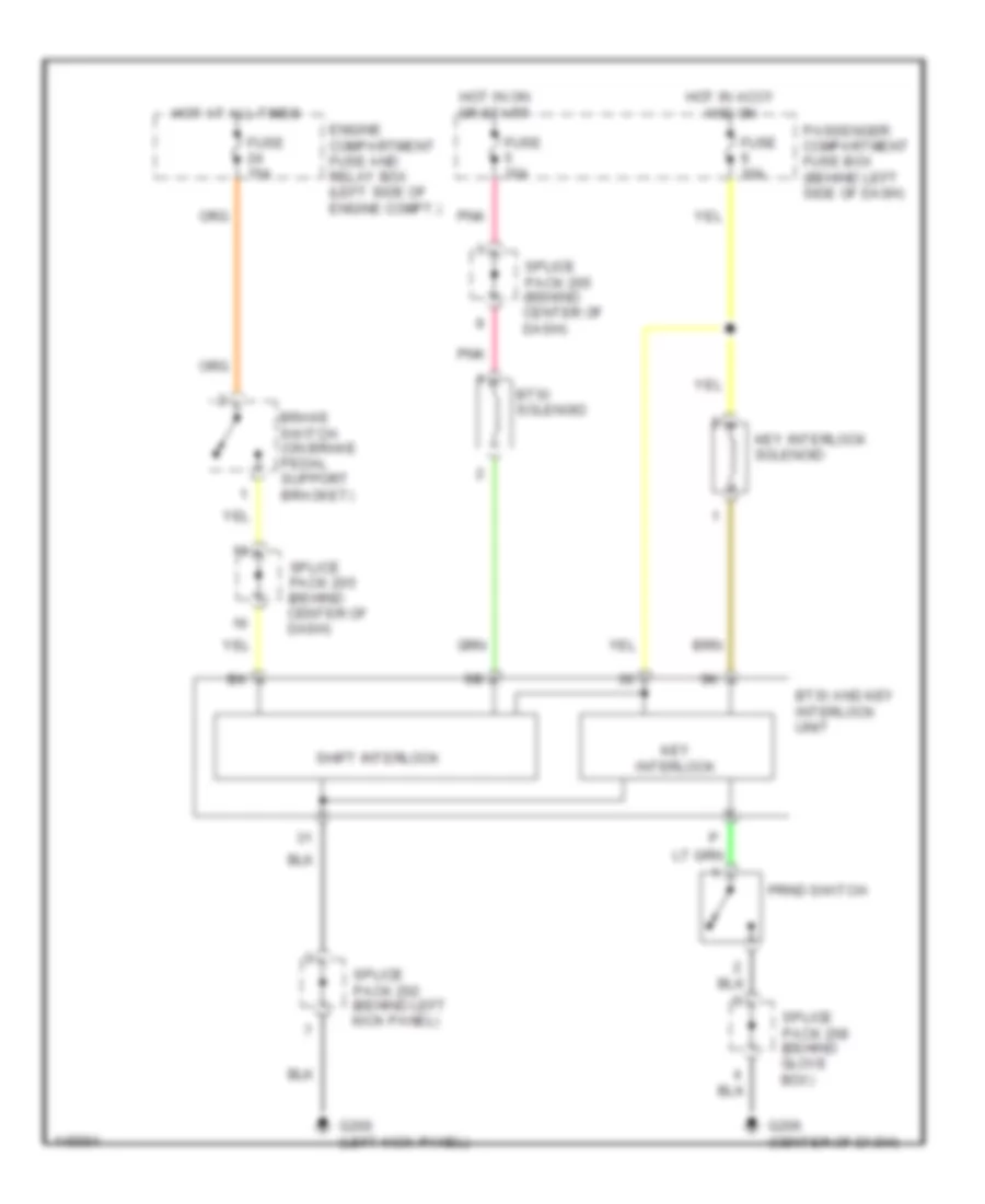 Shift Interlock Wiring Diagram for Daewoo Nubira CDX 2000