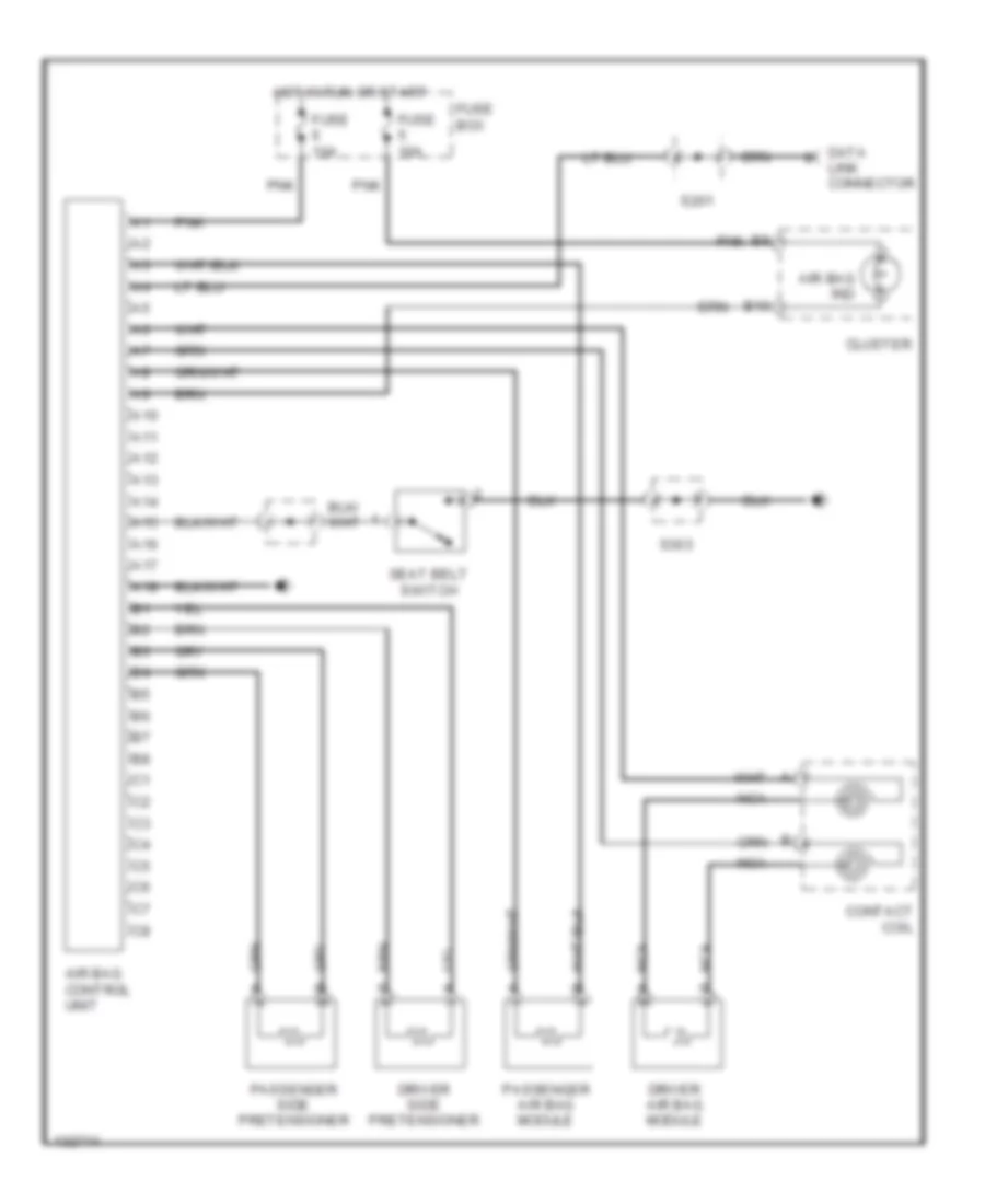 Supplemental Restraints Wiring Diagram for Daewoo Nubira CDX 2000