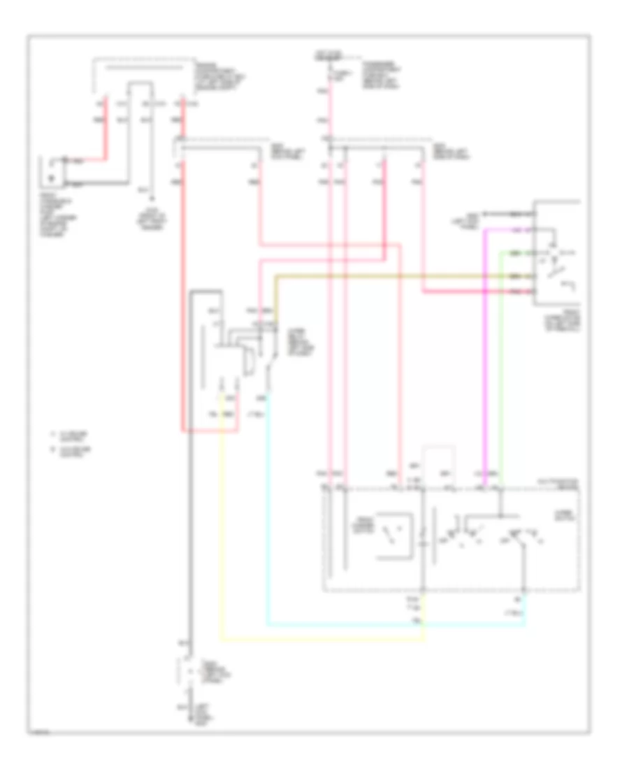 Электросхема передних стеклоочистителей дворников и омывателя лобового стекла для Daewoo Nubira CDX 2000
