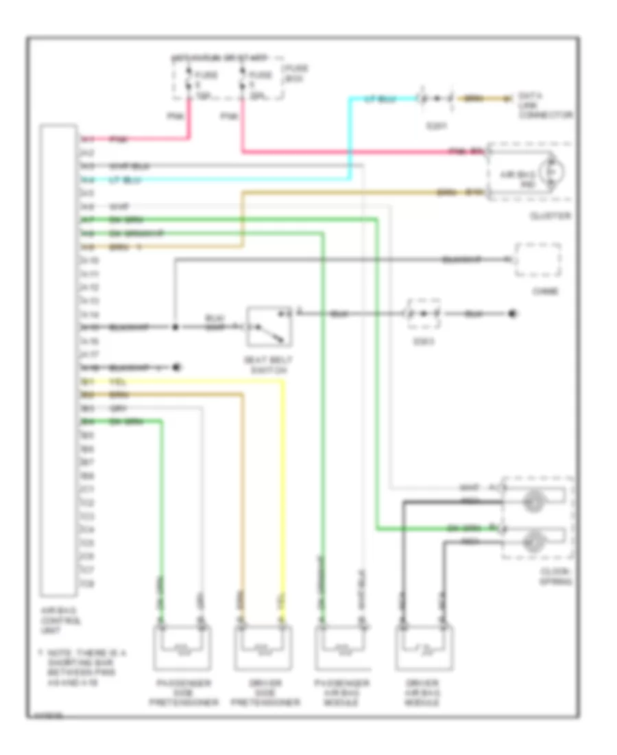 Supplemental Restraints Wiring Diagram for Daewoo Nubira CDX 2001