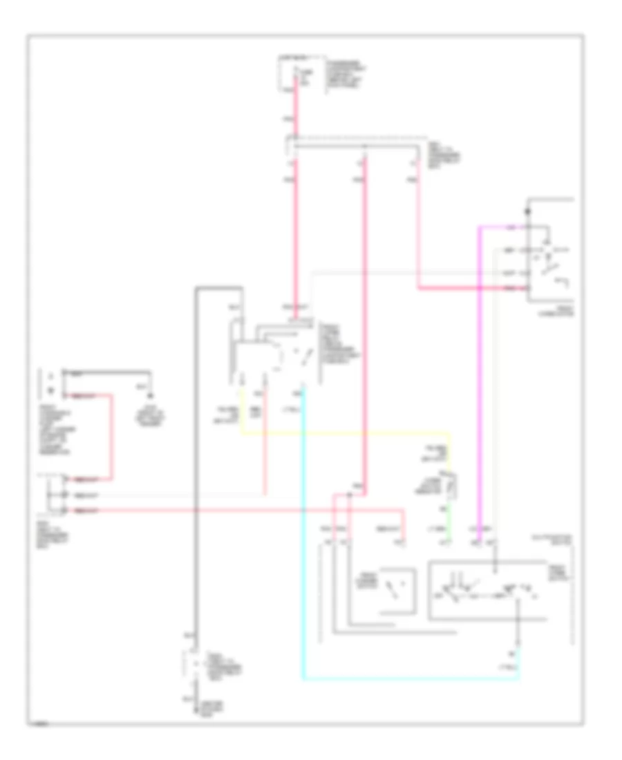 Электросхема передних стеклоочистителей дворников и омывателя лобового стекла для Daewoo Lanos S 2002