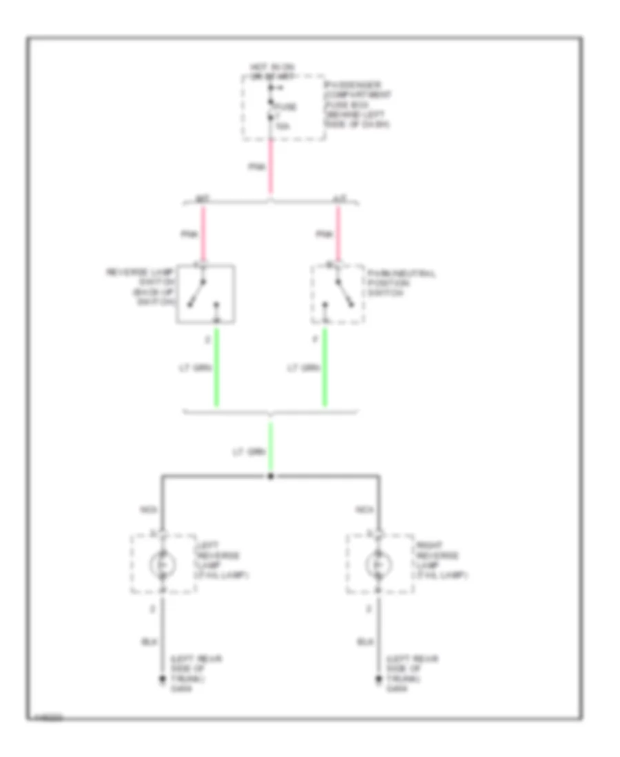 Back up Lamps Wiring Diagram for Daewoo Nubira CDX 2002