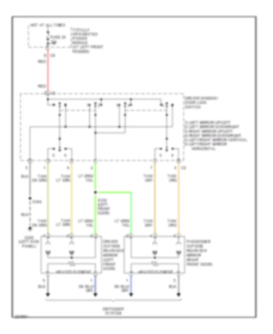 Электросхема привода зеркал для Dodge Cab  amp; Chassis R3500 2006